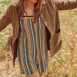 NWT Zara Short Striped Jumpsuit Romper sz L